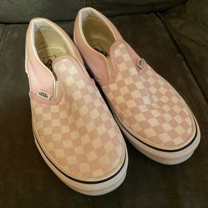 Pastel Pink Checkerboard Vans
